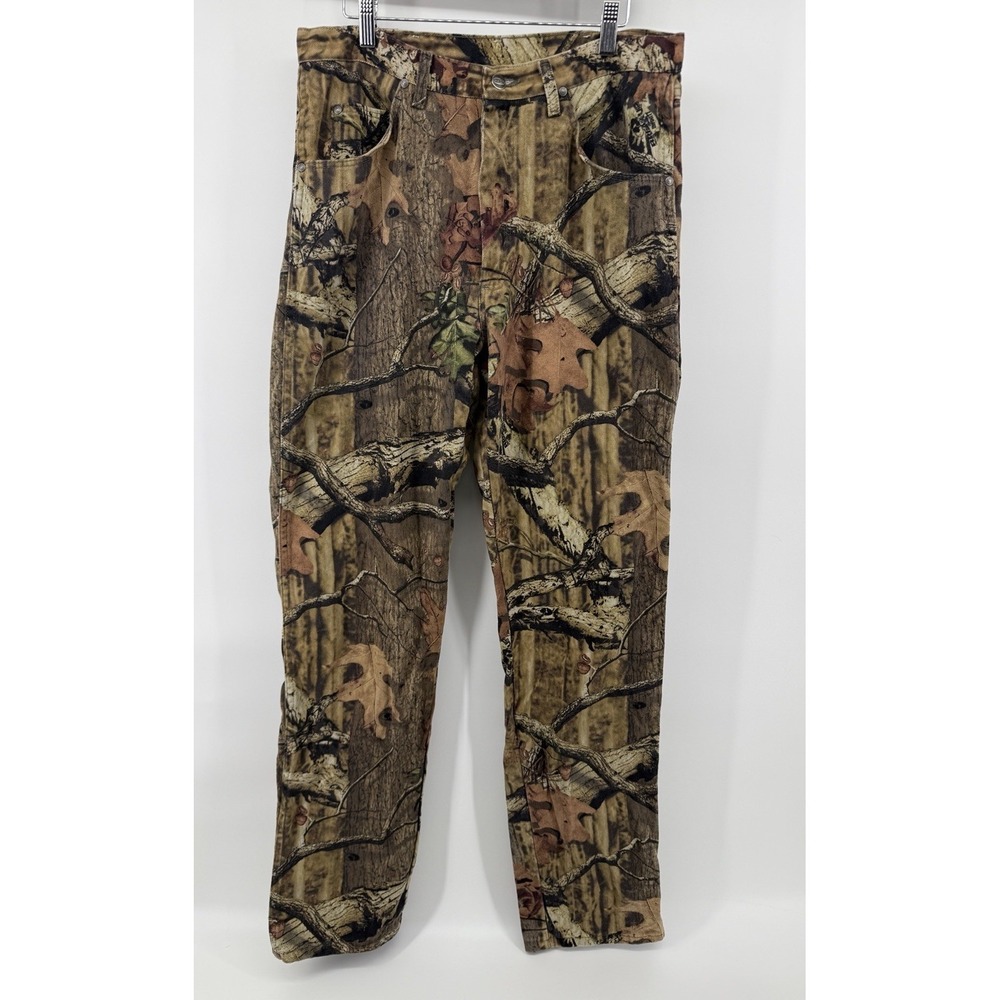 Vintage 90's Wrangler Rugged Wear Woodland Camo Pants 32x35 Cotton Hunting